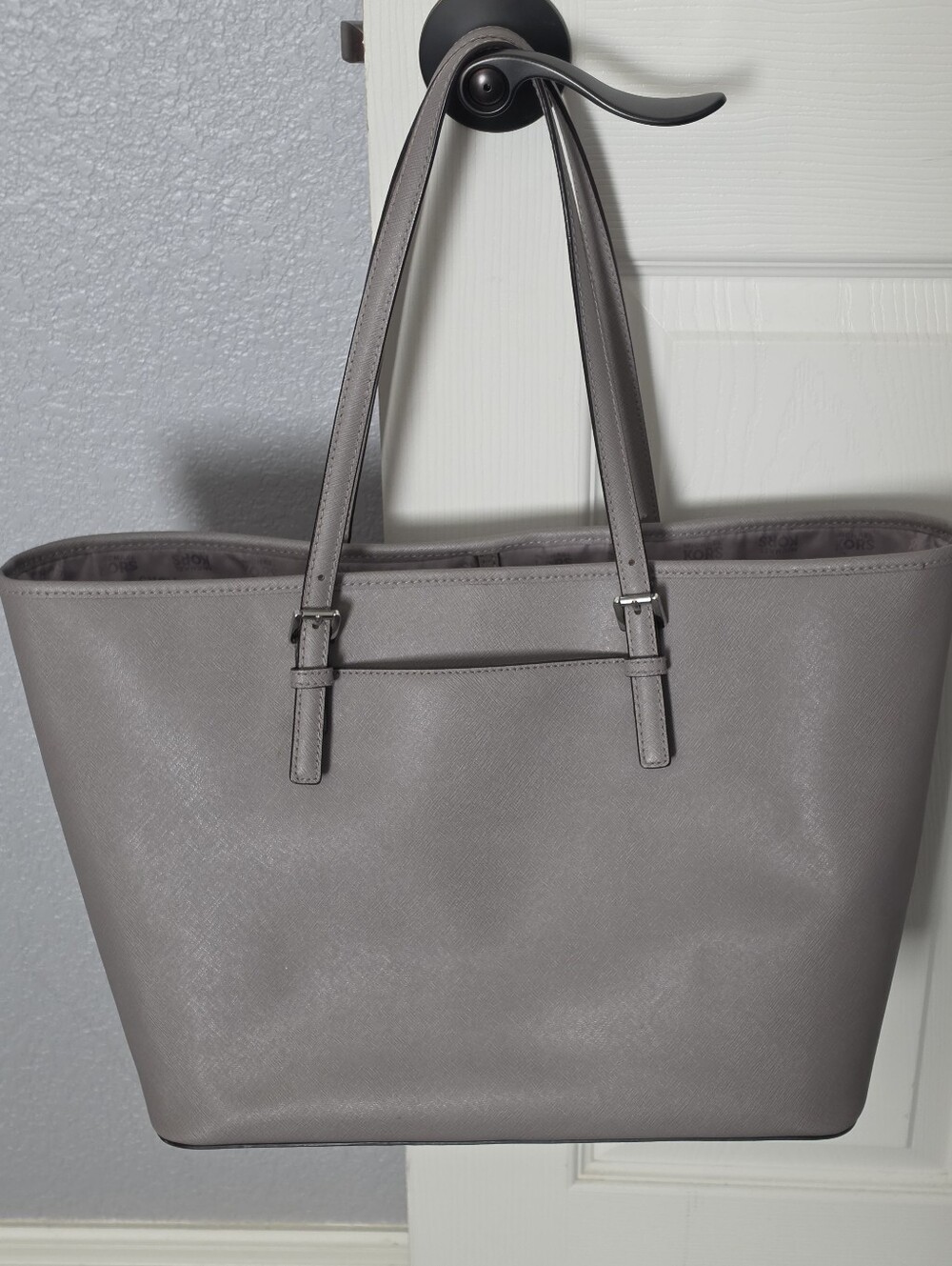 Michael Kors Gray Saffiano Leather Tote - Picture 3 of 8